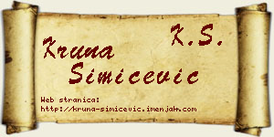 Kruna Simićević vizit kartica